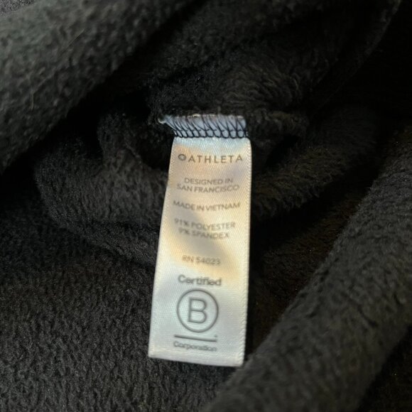 Athleta Double Cozy Karma Funnel Neck Sweatshirt, Black, Size Large - Picture 6 of 7